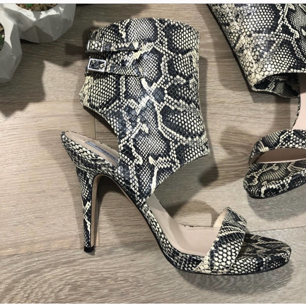 Emerson Fry Snakeskin Leather Italian Cuff Heel Sandal